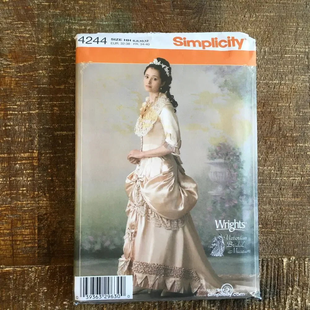 Simplicity Sewing Pattern 4244 Regency Bridgerton Wedding Dress Gown 6-12 UNCUT